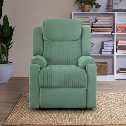 Recliner|R6|Single|Seater|Suede|Fabric|Recliner|Basil|Green