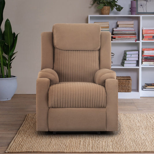Recliner|R6|Single|Seater|Suede|Fabric|Recliner|Mocha|Brown