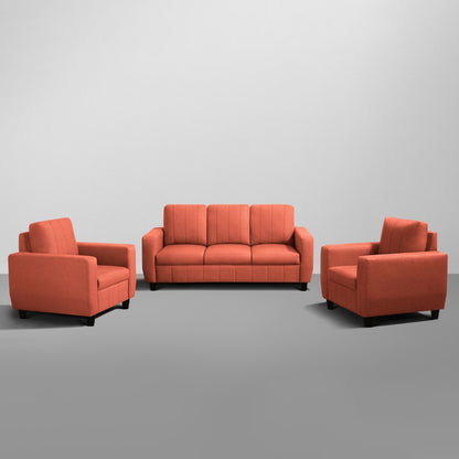 Sofa|Bae|3+1+1|Seater|Sofa|Set|Fabric|Ember|Orange
