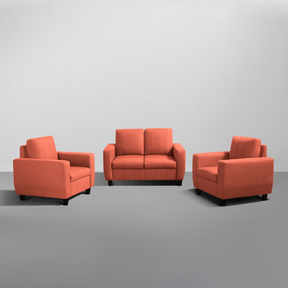 Sofa|Bae|2+1+1|Seater|Sofa|Set|Fabric|Ember|Orange