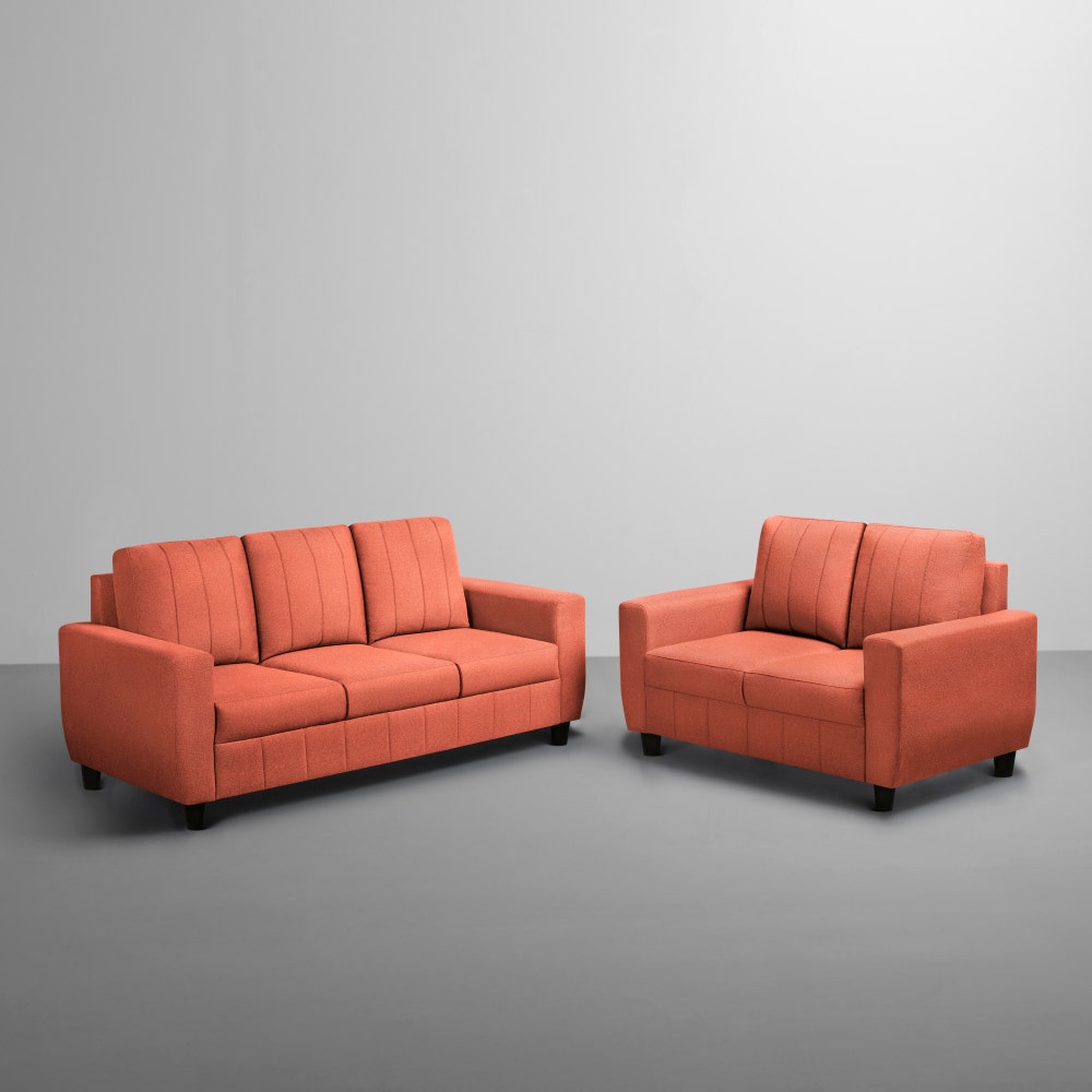 Sofa|Bae|3+2|Seater|Sofa|Set|Fabric|Ember|Orange