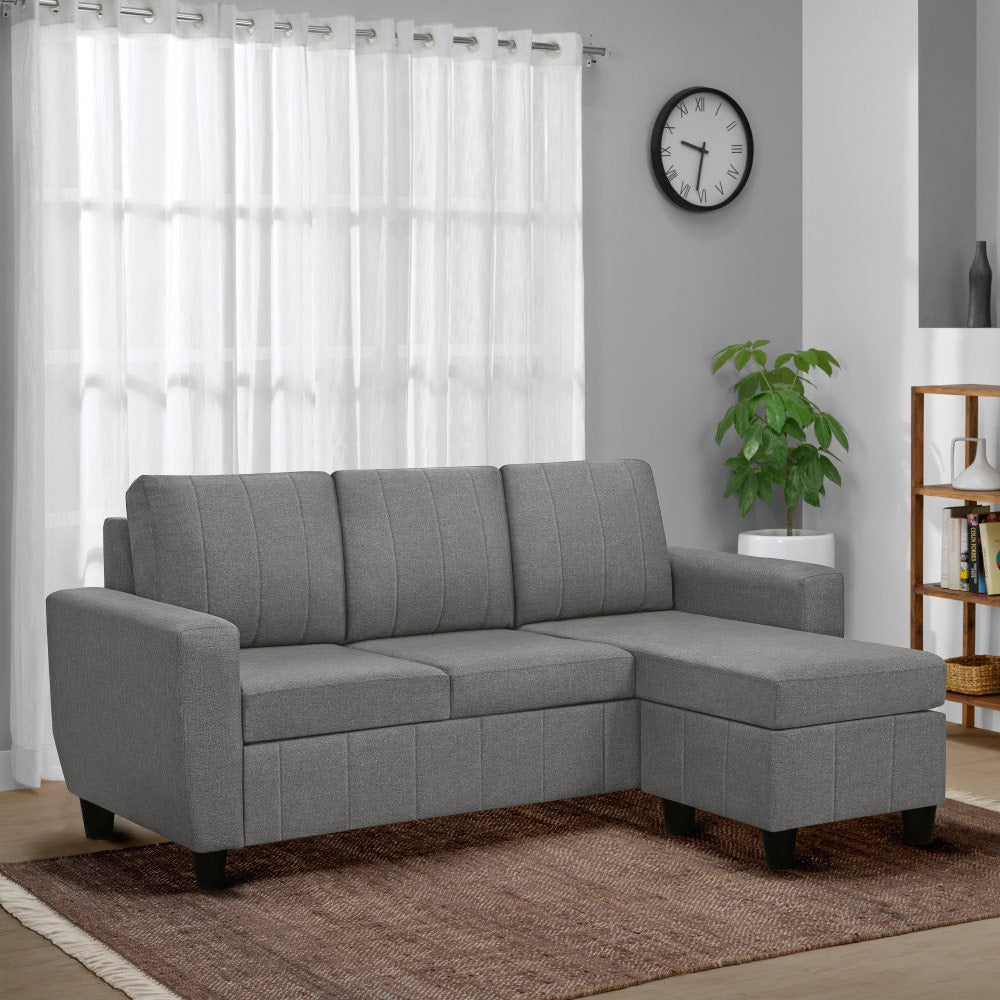 Sofa|Bae|4|Seater|Interchangeable|L|Shape|Sofa|Set|Fabric|Stone|Grey
