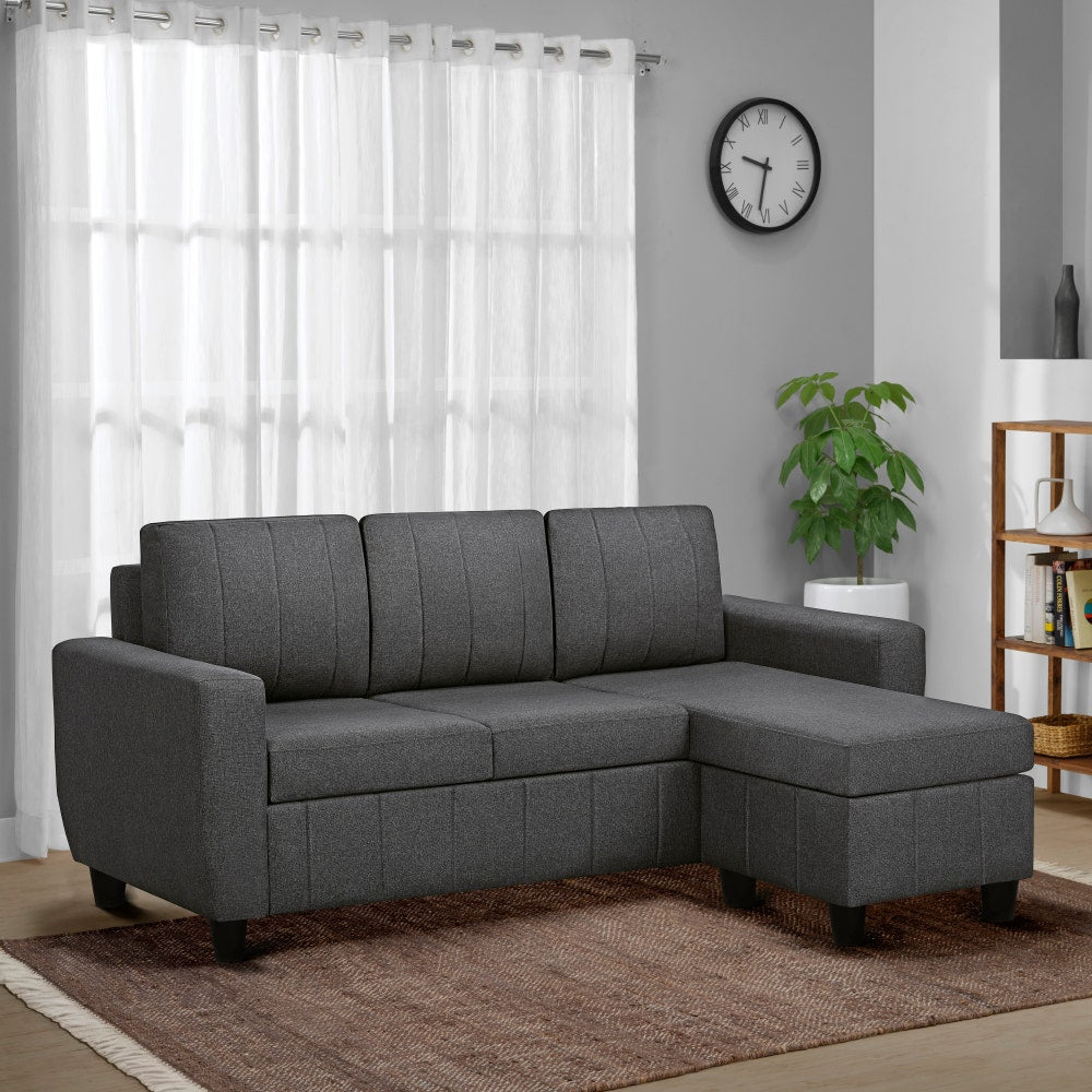 Sofa|Bae|4|Seater|Interchangeable|L|Shape|Sofa|Set|Fabric|Woody|Brown