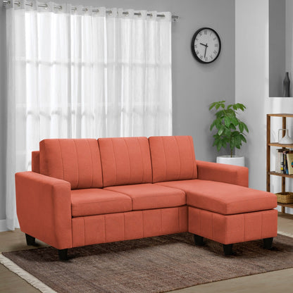 Sofa|Bae|4|Seater|Interchangeable|L|Shape|Sofa|Set|Fabric|Ember|Orange