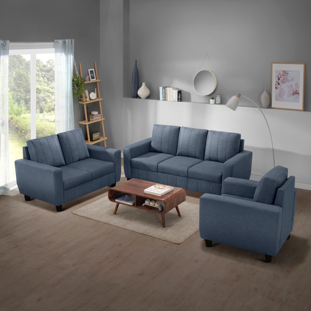 Sofa|Bae|3+2+1|Seater|Sofa|Set|Fabric|Ocean|Blue