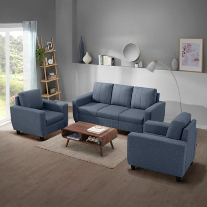Sofa|Bae|3+1+1|Seater|Sofa|Set|Fabric|Ocean|Blue