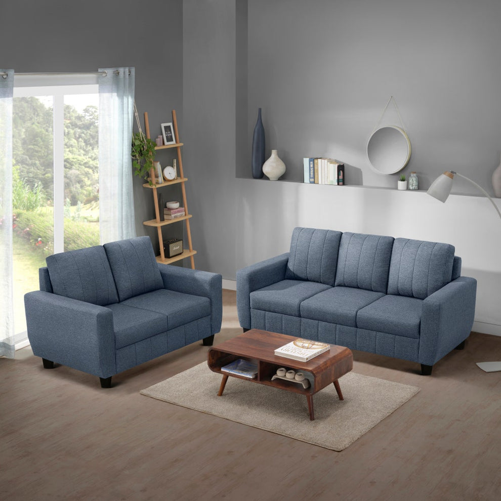 Buy Sleepyhead Bae 2 Seater Ocean Blue Fabric Sofa Online...