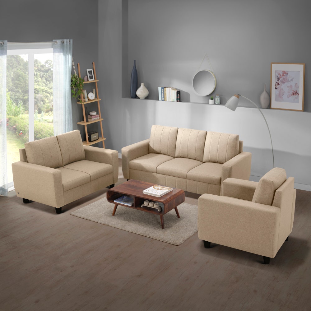 Sofa|Bae|3+2+1|Seater|Sofa|Set|Fabric|Pebble|Brown