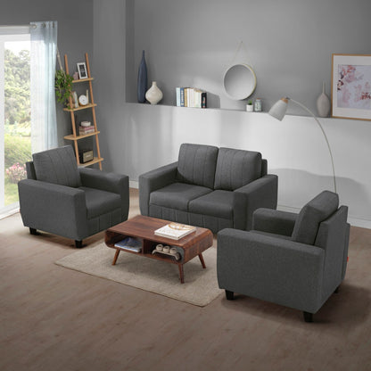 Sofa|Bae|2+1+1|Seater|Sofa|Set|Fabric|Woody|Brown