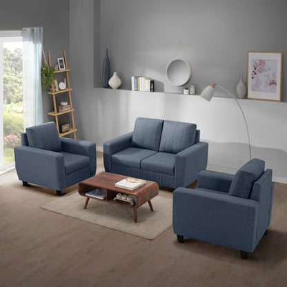 Sofa|Bae|2+1+1|Seater|Sofa|Set|Fabric|Ocean|Blue