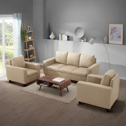 Sofa|Bae|3+1+1|Seater|Sofa|Set|Fabric|Pebble|Brown
