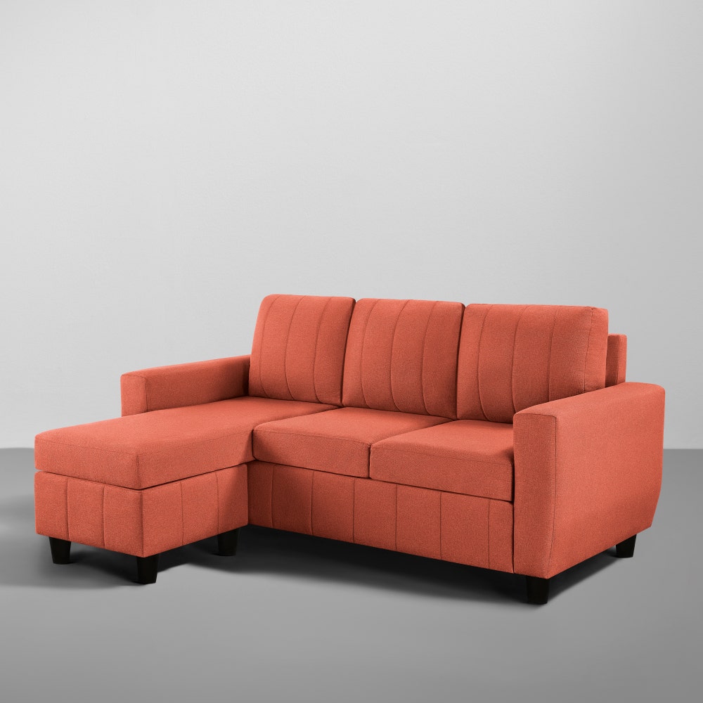 Sofa|Bae|4|Seater|Interchangeable|L|Shape|Sofa|Set|Fabric|Ember|Orange