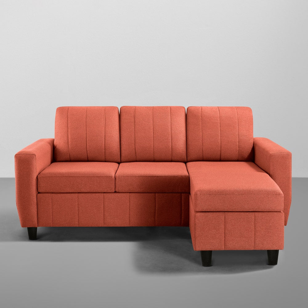 Sofa|Bae|4|Seater|Interchangeable|L|Shape|Sofa|Set|Fabric|Ember|Orange