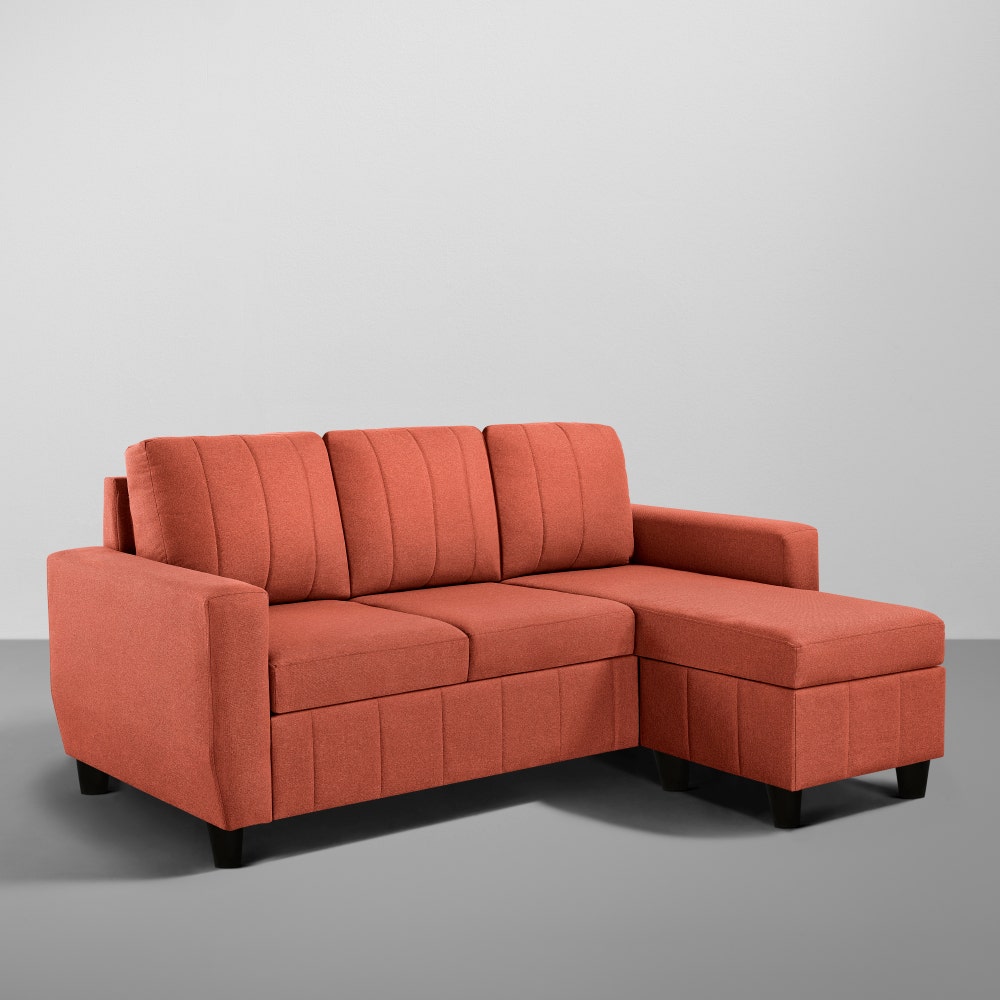 Sofa|Bae|4|Seater|Interchangeable|L|Shape|Sofa|Set|Fabric|Ember|Orange