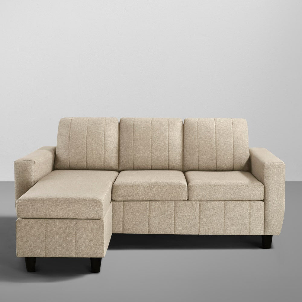 Sofa|Bae|4|Seater|Interchangeable|L|Shape|Sofa|Set|Fabric|Pebbel|Brown