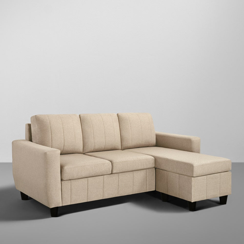 Sofa|Bae|4|Seater|Interchangeable|L|Shape|Sofa|Set|Fabric|Pebbel|Brown