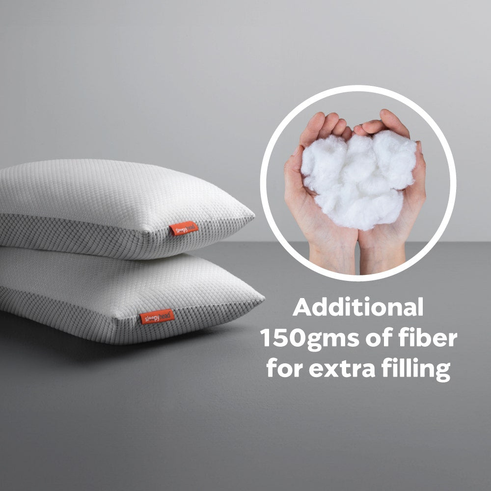 Hollow|Fiber|Pillow|Grey|&|White|set|of|2