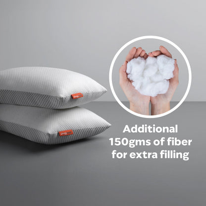 Hollow|Fiber|Pillow|Grey|&|White|set|of|2