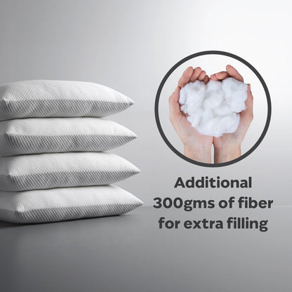 Hollow|Fiber|Pillow|Grey|&|White|set|of|4