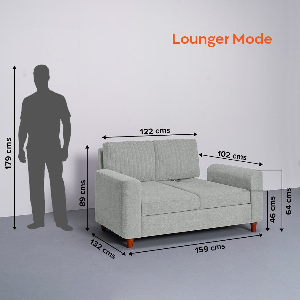 Sofa|Tilt|2|Seater|Lounger|Sofa|with|Adjustable|Backrest|Oyster|Grey
