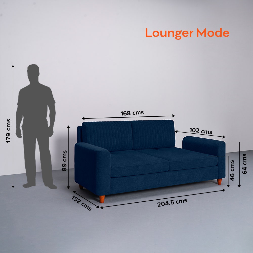 Sofa|Tilt|3|Seater|Lounger|Sofa|with|Adjustable|Backrest|Berry|Blue