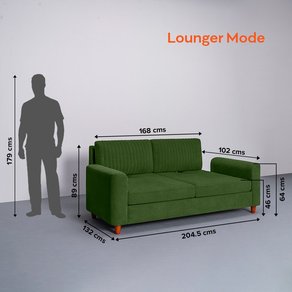 Sofa|Tilt|3|Seater|Lounger|Sofa|with|Adjustable|Backrest|Avocado|Green