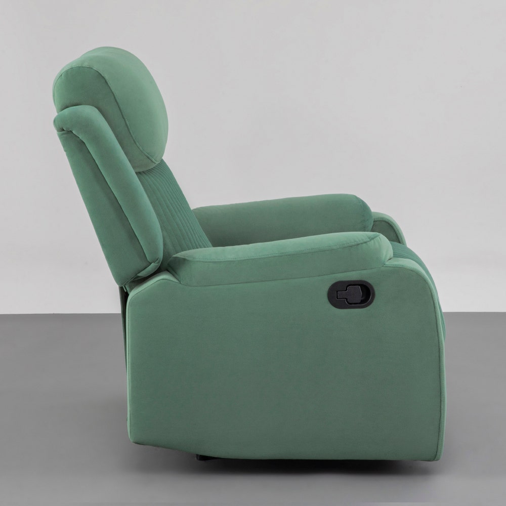 Recliner|R6|Single|Seater|Suede|Fabric|Recliner|Basil|Green