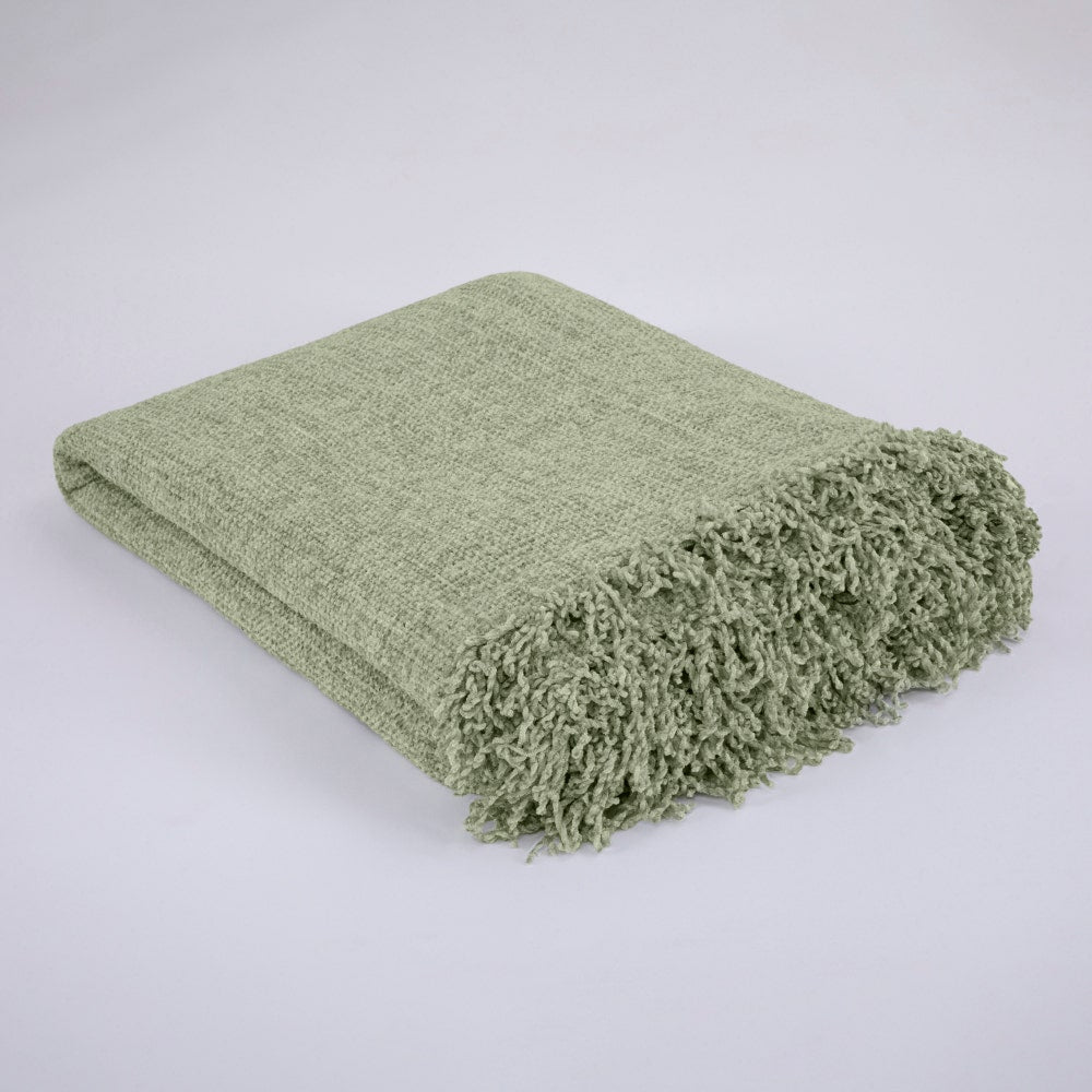 Premium|Soft|Chenille|Throw|for|Sofa|Bed|&|Couch-Apple|Green
