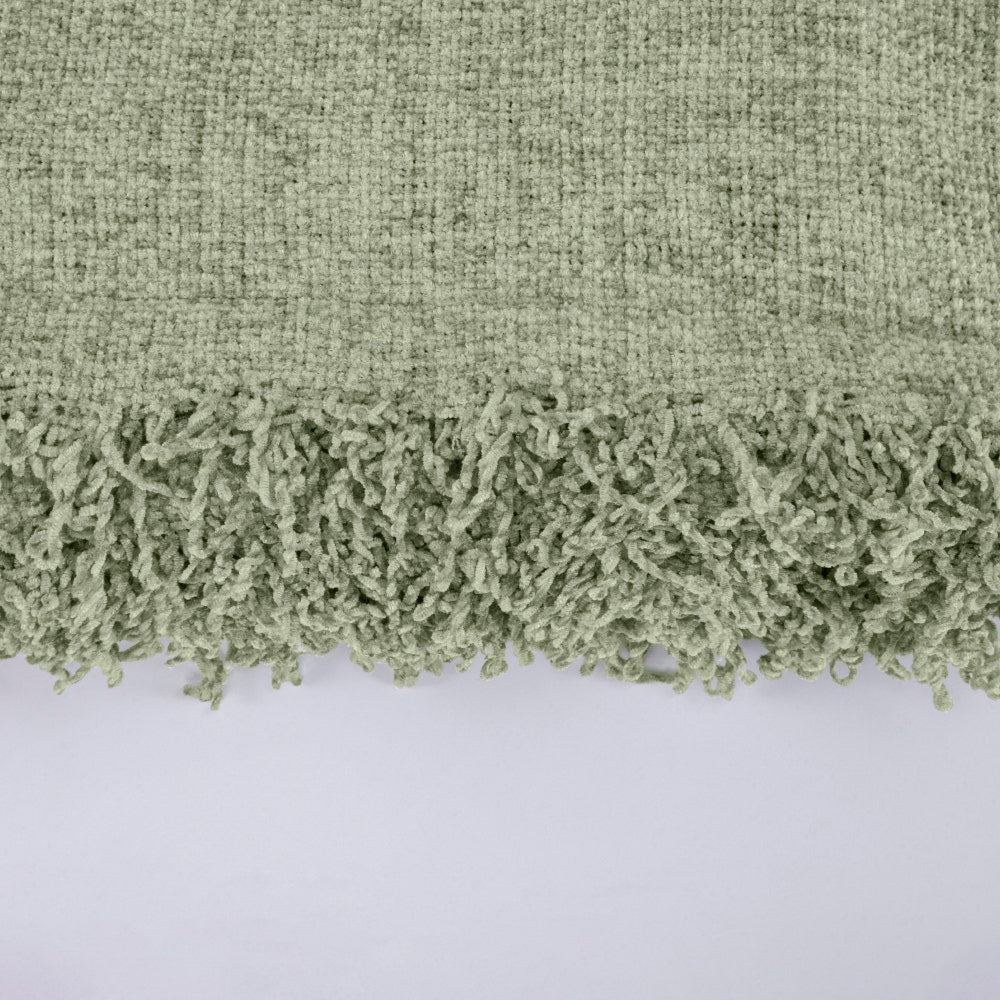 Premium|Soft|Chenille|Throw|for|Sofa|Bed|&|Couch-Apple|Green