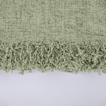 Premium|Soft|Chenille|Throw|for|Sofa|Bed|&|Couch-Apple|Green