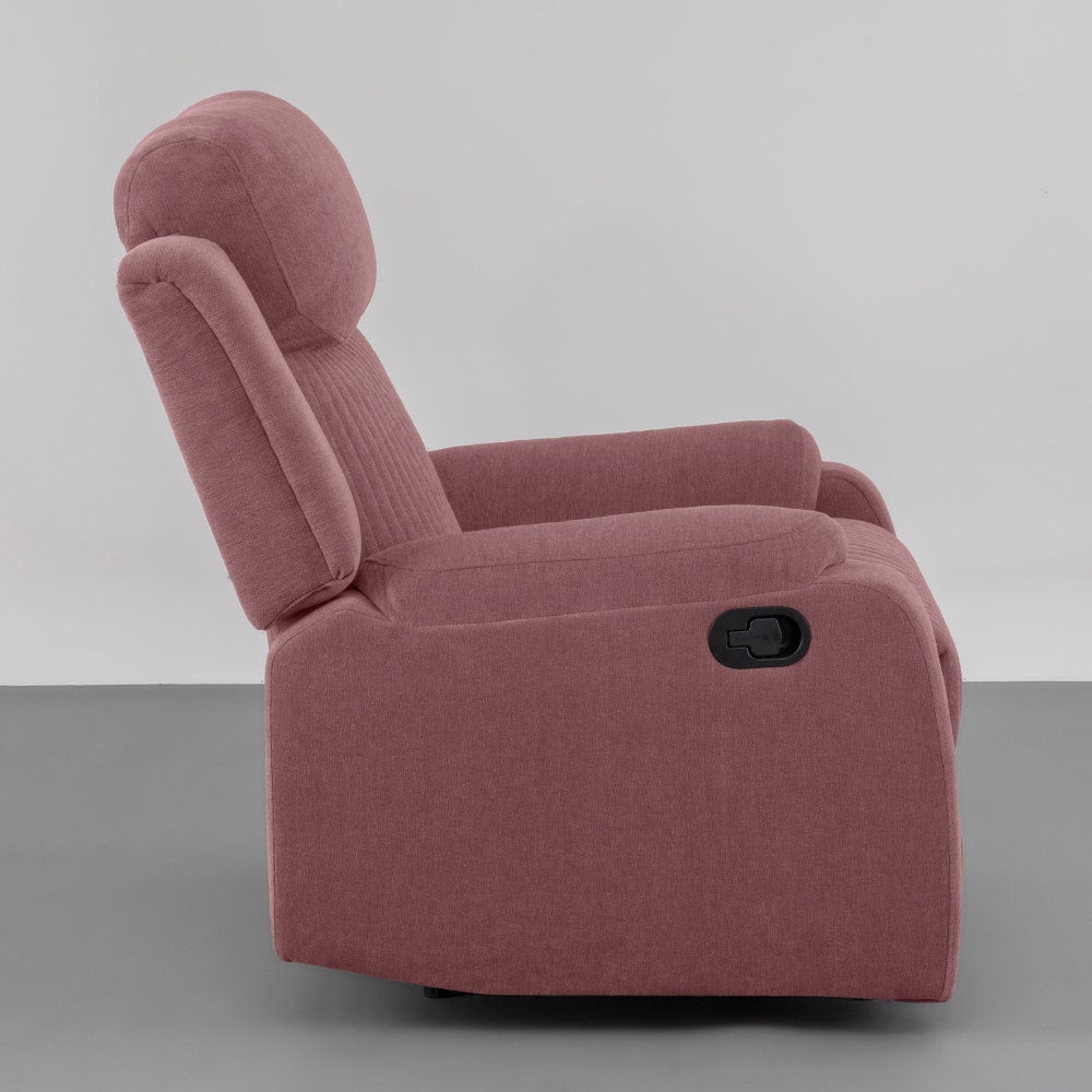 Recliner|R6|Single|Seater|Fabric|Recliner|Lilly|Pink