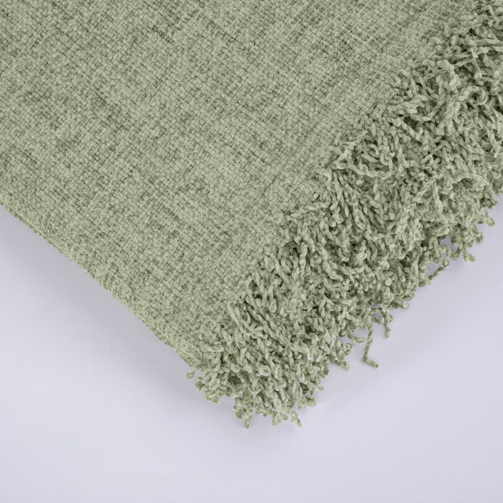 Premium|Soft|Chenille|Throw|for|Sofa|Bed|&|Couch-Apple|Green