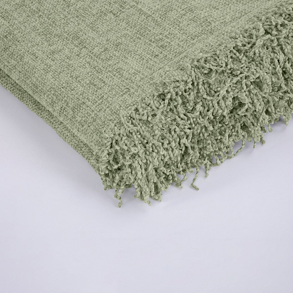 Premium|Soft|Chenille|Throw|for|Sofa|Bed|&|Couch-Apple|Green