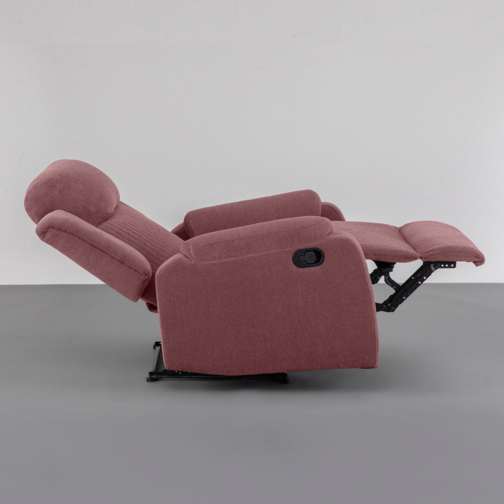 Recliner|R6|Single|Seater|Fabric|Recliner|Lilly|Pink