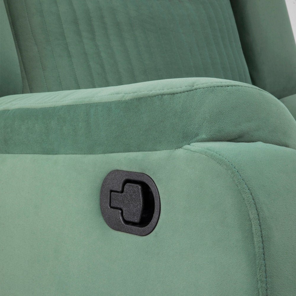 Recliner|R6|Single|Seater|Suede|Fabric|Recliner|Basil|Green