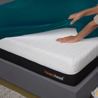 Bamboo|Feel|Terry|Fabric|Waterproof|Mattress|Protector|75|60|inches|Queen|Size|Deep|Teal