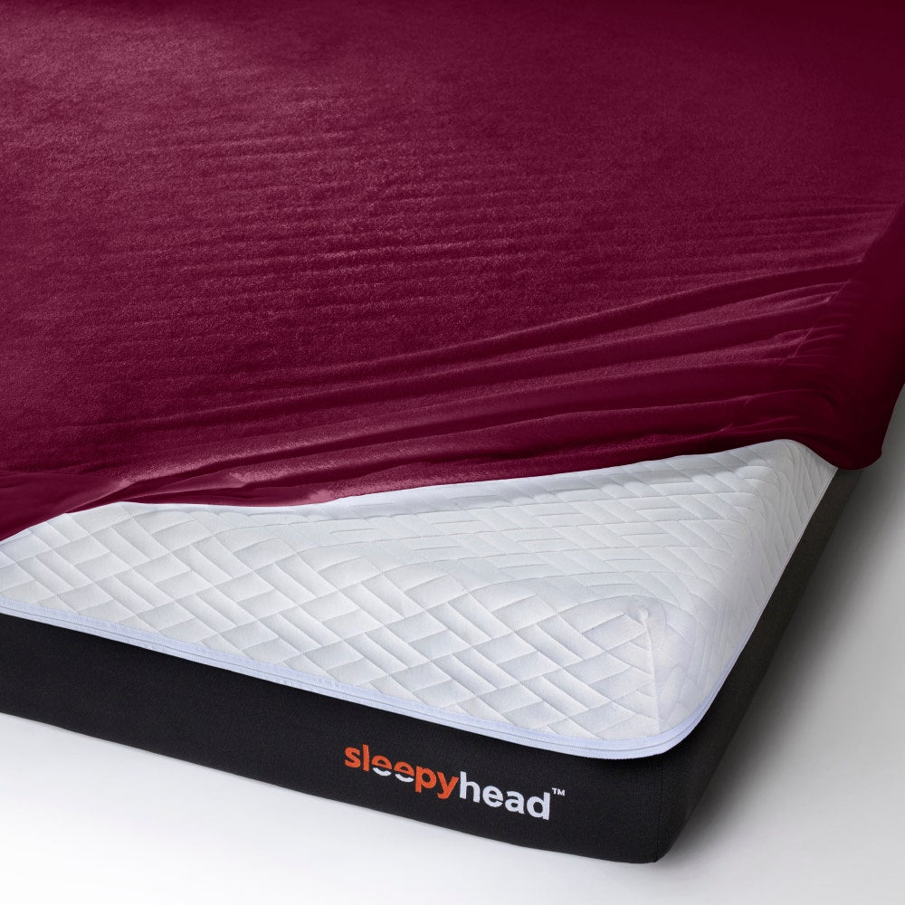 Bamboo|Feel|Terry|Fabric|Waterproof|Mattress|Protector|72|72|inches|King|Size|Beetroot