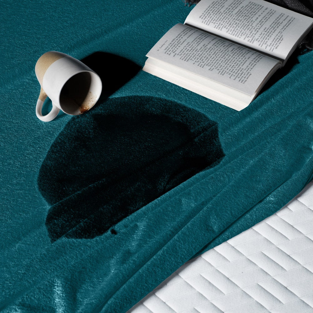 Bamboo|Feel|Terry|Fabric|Waterproof|Mattress|Protector|75|72|inches|King|Size|Deep|Teal