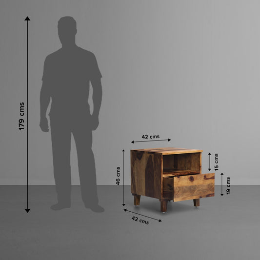 Ally|Sheesham|Wood|Bedside|Table|Provincial|Teak|Finish