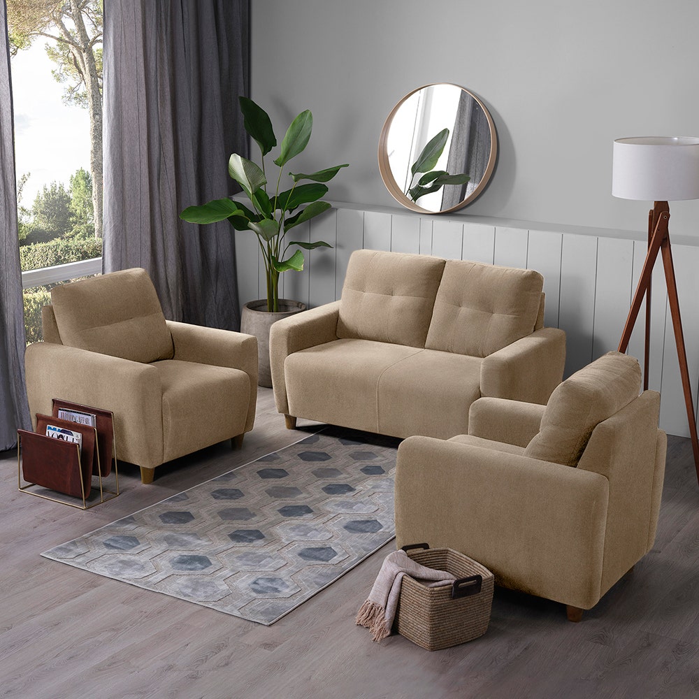 Buy Yolo 2 1 1 Seater Brown Color Sofa Sleepyhead
