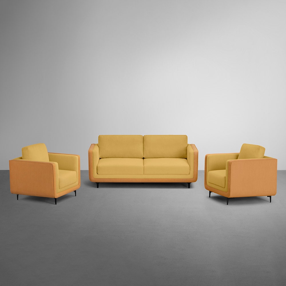 Yellow one seater shop sofa