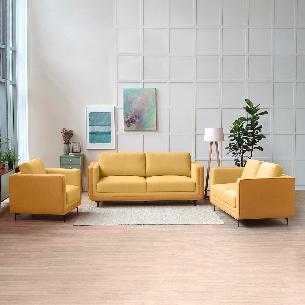 Sofa set sales yellow