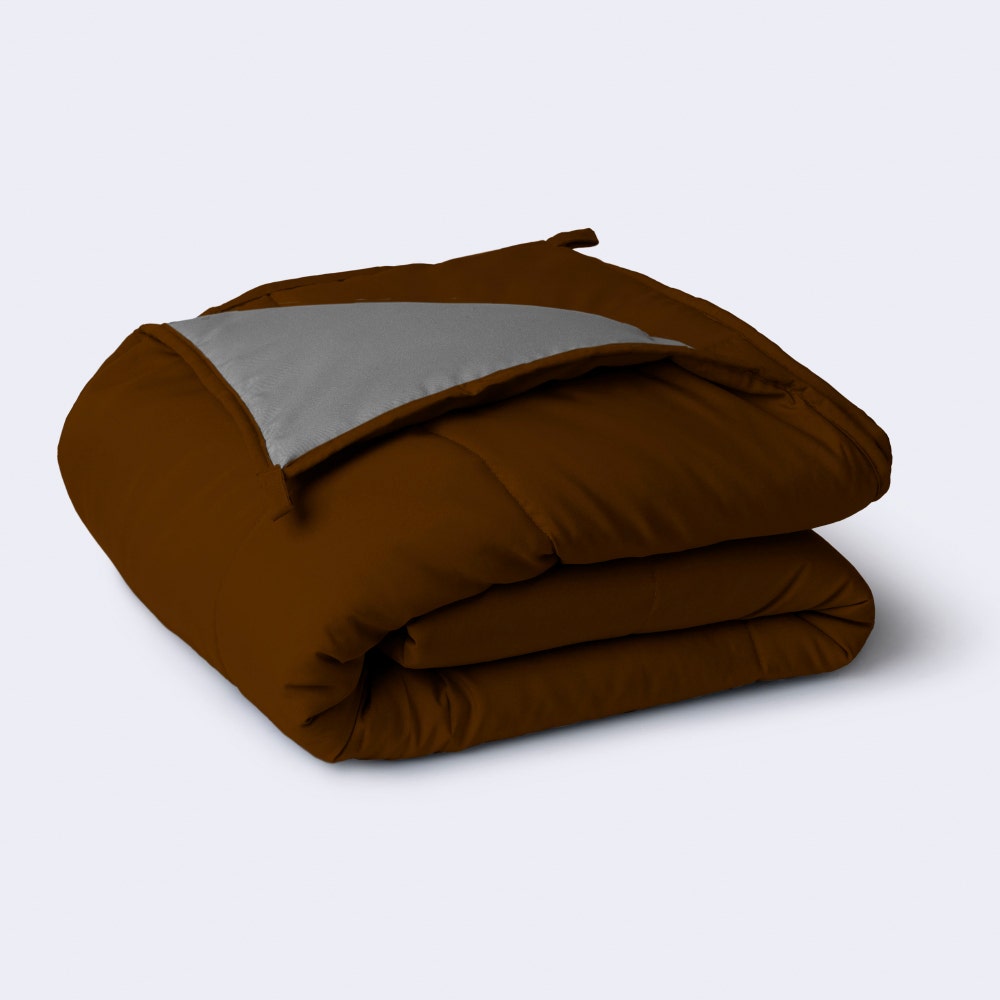 Reversible Brown 220 GSM Double Bed Microfiber Comforter Sleepyhead