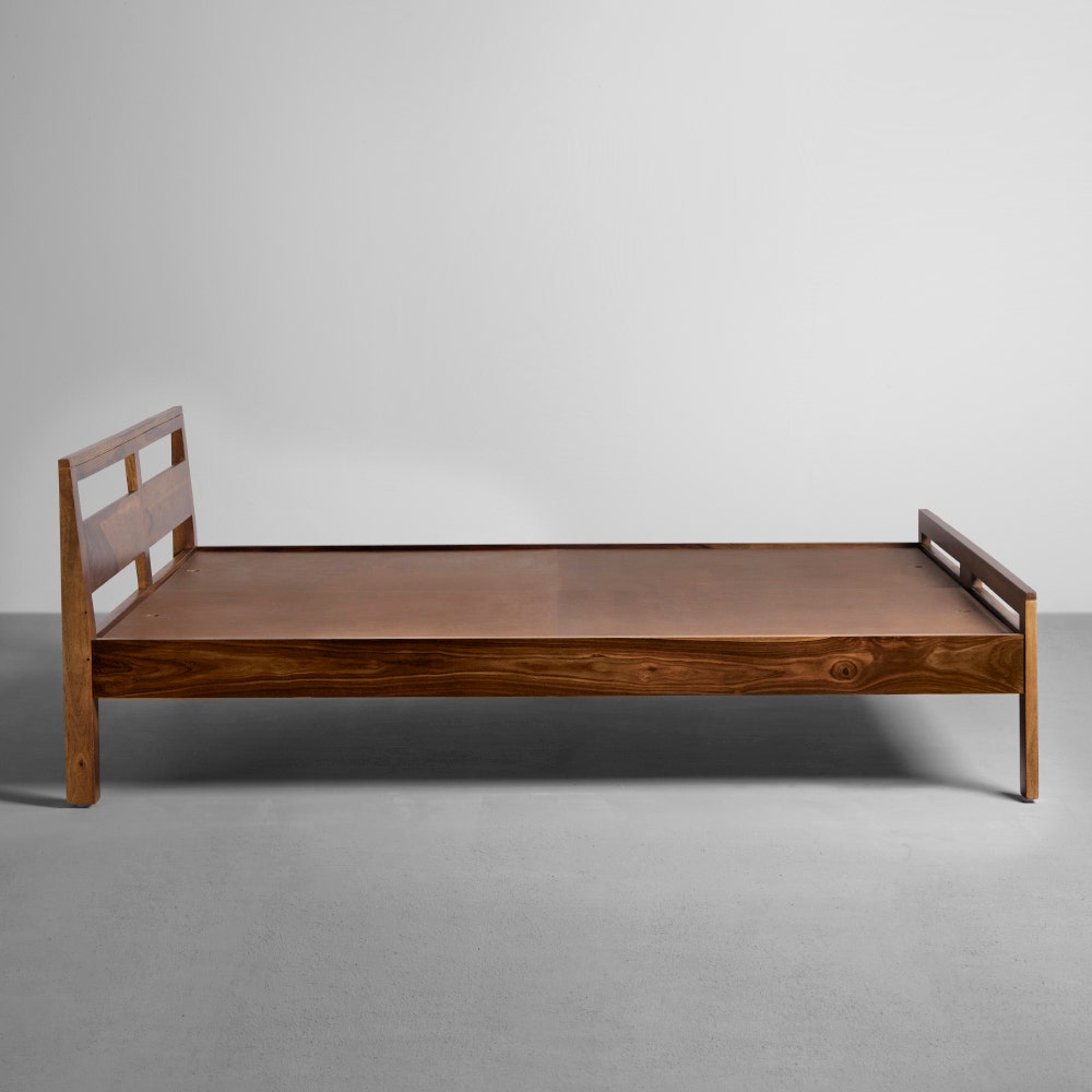 Buy Sheesham Wood Queen Size Provincial Teak Color Bed Sleepyhead