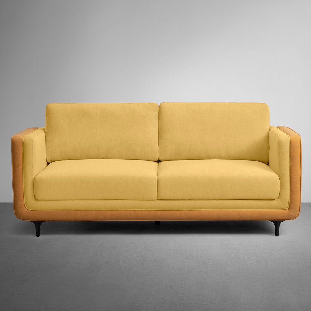 Yellow three online seater sofa