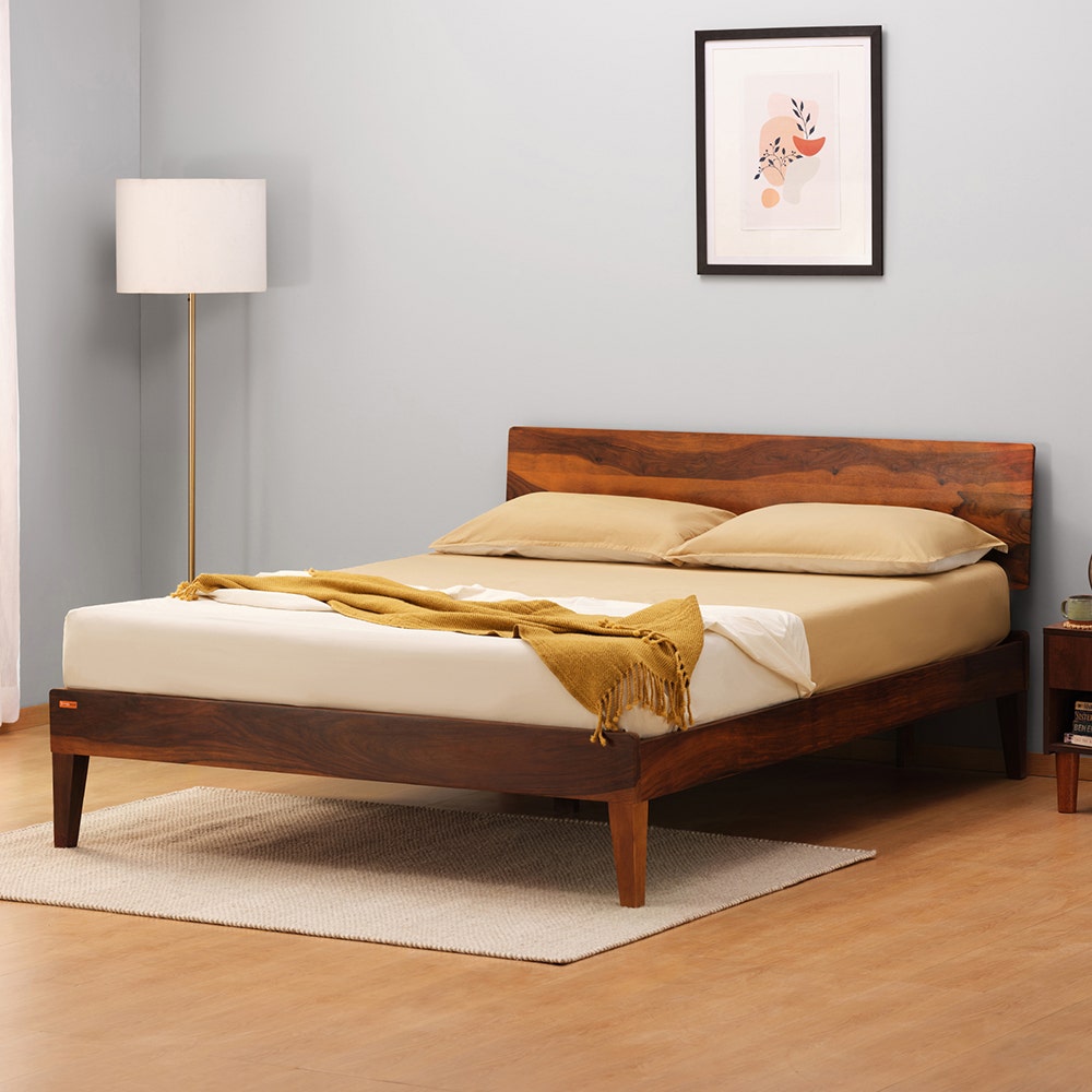 Solid king shop bed